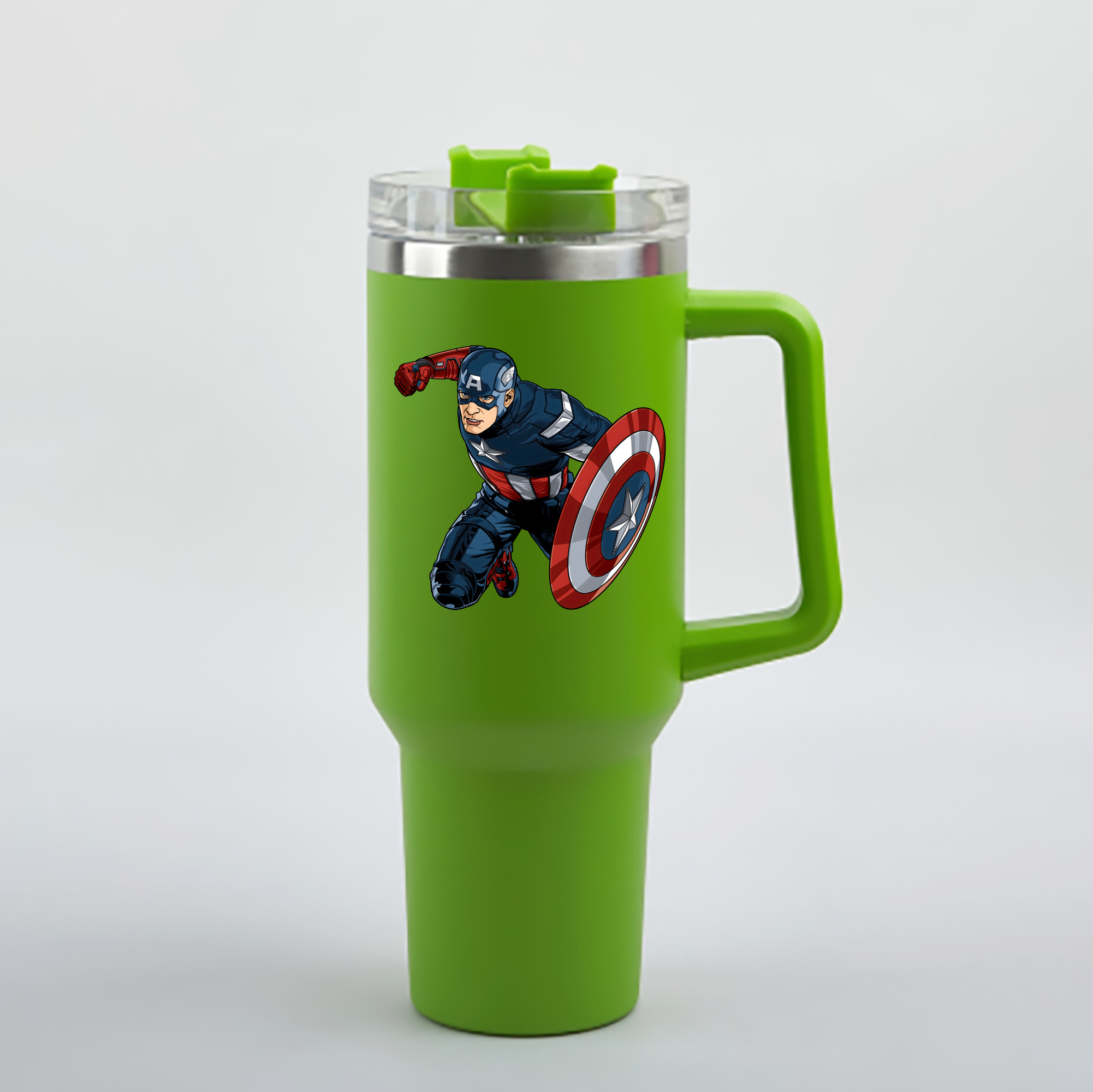 （画像用） アベンジャーズ The Avengers 1200mL車用タンブラー - クリスタルステッカー（プラスチックストロー付き）